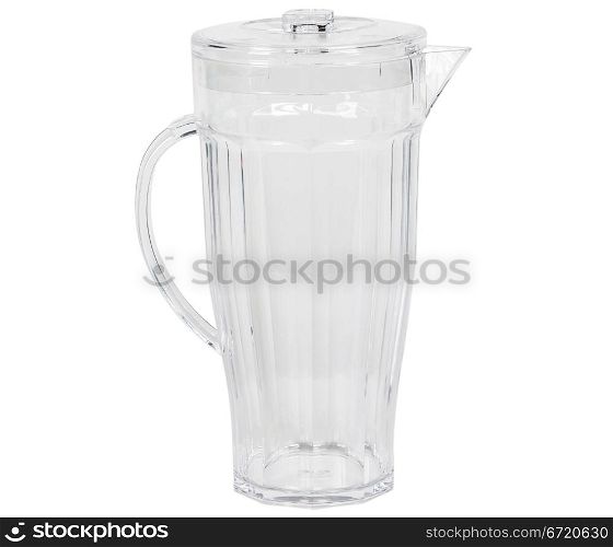 transparent water decanter isolated over white