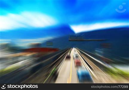 Transport city bridge in motion background. Transport city bridge in motion background hd