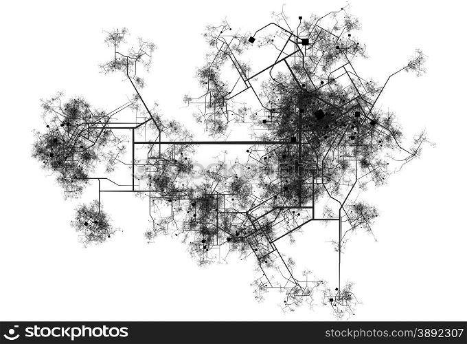Transport System Map Blueprint of a City. Transport System