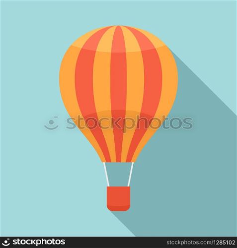 Transportation air balloon icon. Flat illustration of transportation air balloon vector icon for web design. Transportation air balloon icon, flat style