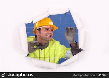 Trapped construction worker