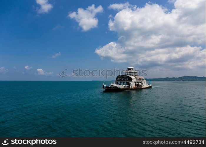 TRAT , THAILAND- 4 APRIL , 2015 : Port ferry boat in Koh Chang Island