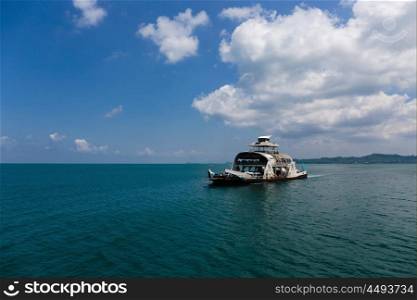 TRAT , THAILAND- 4 APRIL , 2015 : Port ferry boat in Koh Chang Island