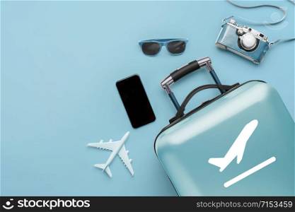 Travel & airplane concept with the luggage