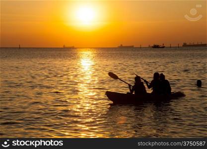 Travel at sea. Boating activities on Koh Si evening.