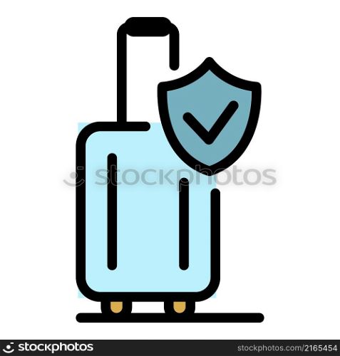 Travel bag icon. Outline travel bag vector icon color flat isolated. Travel bag icon color outline vector