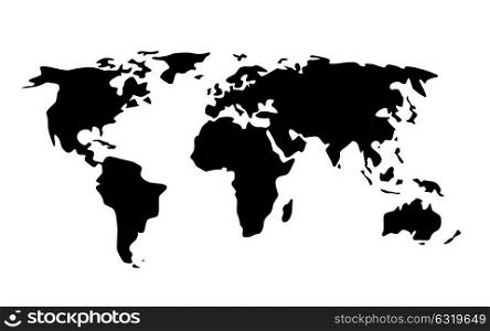 travel, cartography and geography concept - black world map illustration. black world map illustration