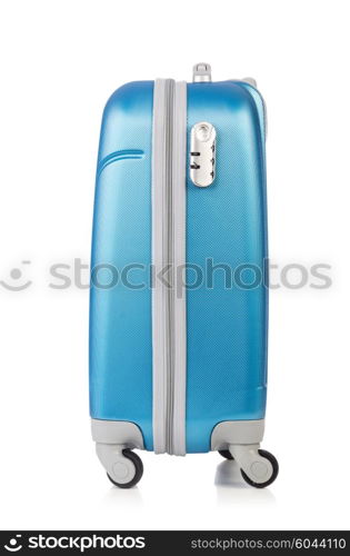 Travel concept with luggage suitacase isolated on white