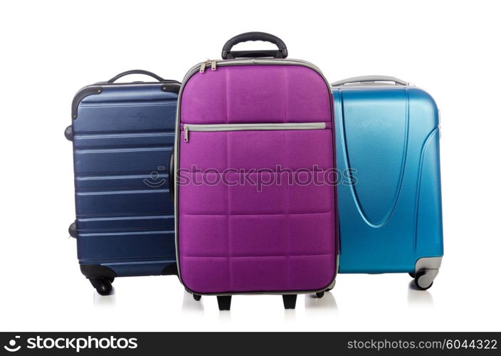 Travel concept with luggage suitacase isolated on white