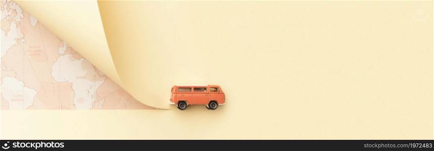 travel concept with map toy van. High resolution photo. travel concept with map toy van. High quality photo