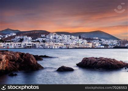 Travel Greece: Picturesque Naousa village, Paros island, Cyclades, Greece - Image