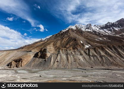 Travel Himalayas background - Spiti Valley in Himalayas. Himachal Pradesh, India