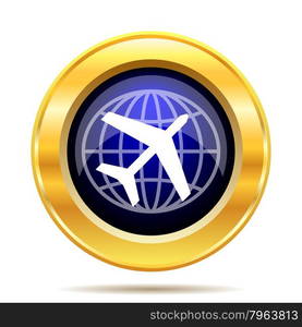 Travel icon. Internet button on white background.