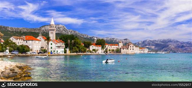 Travel in Croatia. Picturesque coastal town Kastela in Dalmatia