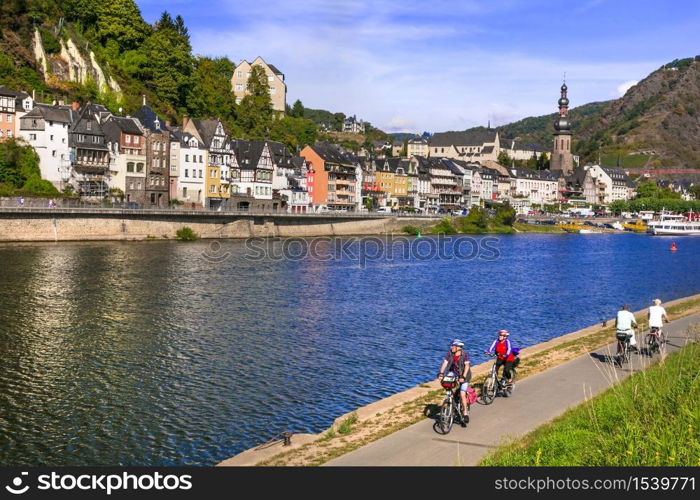 Travel in Germany - famous Rhine river cruises. medieval Cochem town. Germany landmarks, Rgine river valley, Cochem