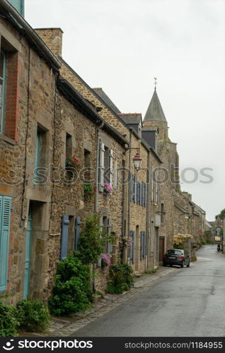 Travel in small french villages street in vacation summer tourism