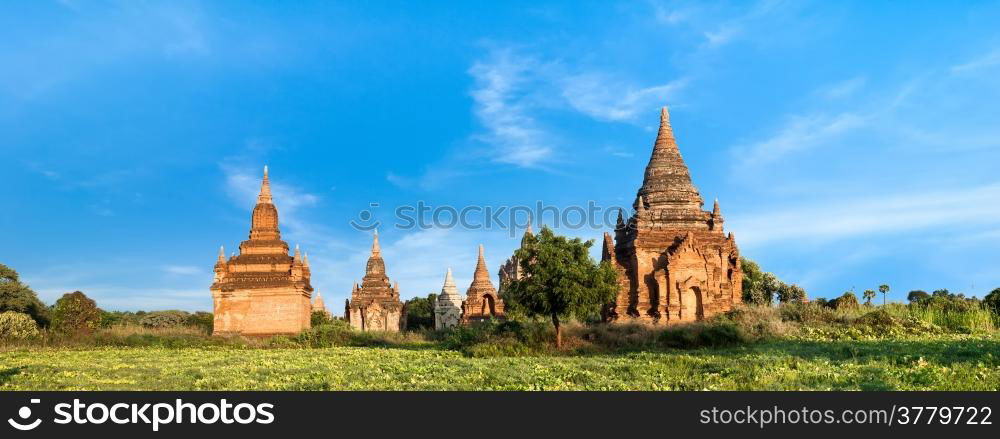 Travel landscapes and destinations. Amazing architecture of old Buddhist Temples at Bagan Kingdom, Myanmar (Burma)