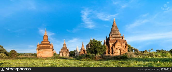 Travel landscapes and destinations. Amazing architecture of old Buddhist Temples at Bagan Kingdom, Myanmar (Burma)