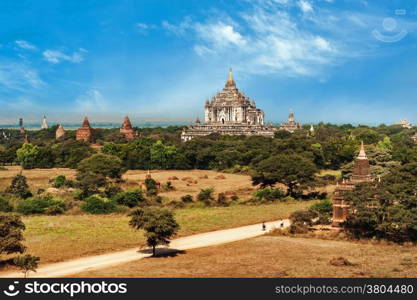 Travel landscapes and destinations. Amazing architecture of old Buddhist Temples at Bagan Kingdom, Myanmar (Burma)