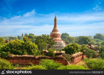 Travel landscapes and destinations. Amazing architecture of old Buddhist Temples at Bagan Kingdom, Myanmar (Burma)