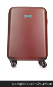 Travel luggage isolated on the white background