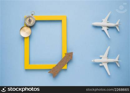 travel memories concept with toy planes