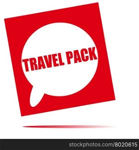 travel pack speech bubble icon