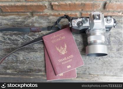 Travel Planning .. how to make a journey begin with Travel accessories, Passports, camera, budget. The cost of travel maps prepared for the trip. Journey and Travel concepts.