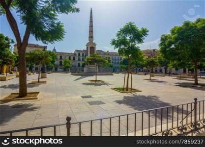 Travel Plaza de la Merced in the city of Malaga, Spain