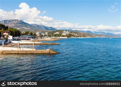 travel to Crimea - view of waterfront along embankment in professors corner in Alushta city