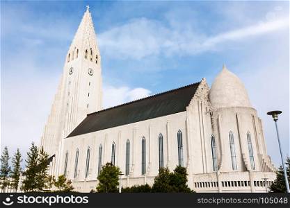 travel to Iceland - Hallgrimskirkja church in Reykjavik city in september