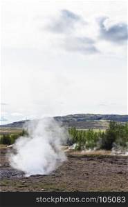 travel to Iceland - Haukadalur geyser area in september