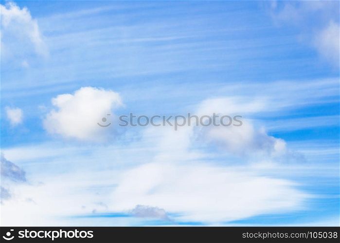 travel to Iceland - white clouds in blue sky in Iceland in autumn day