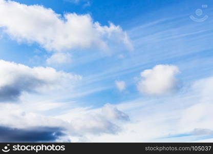 travel to Iceland - white clouds in blue sky in Iceland in september day