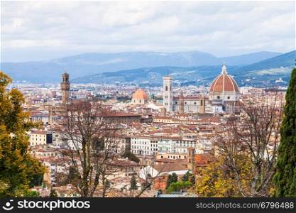 travel to Italy - above view of Florence town in autumn day