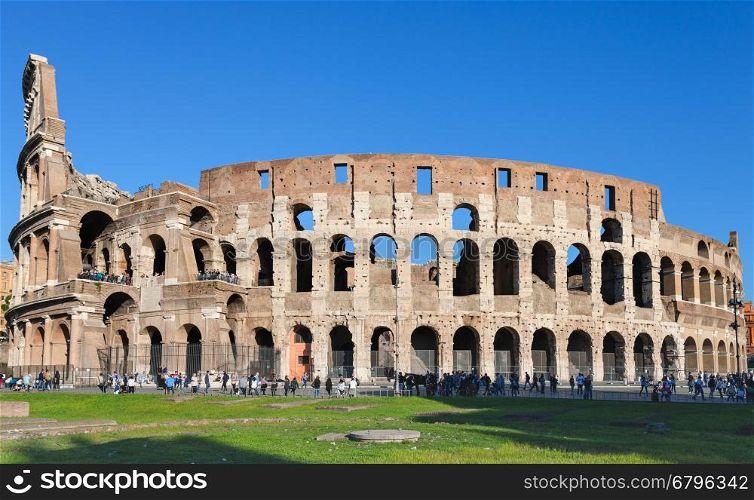 travel to Italy - ancient roman amphitheatre Colosseum in Rome city