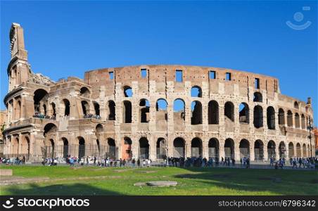 travel to Italy - ancient roman amphitheatre Colosseum in Rome city