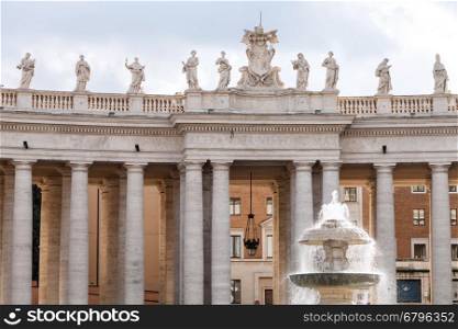 travel to Italy - Bernini's colonnade and Maderno's fountain on St Peter's square in Vatican city