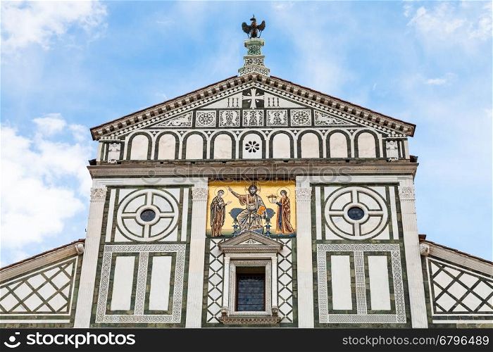 travel to Italy - decorated roof of Basilica San Miniato al Monte (St Minias on the Mountain) in Florence city