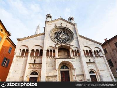 travel to Italy - facade of Modena Cathedral in Modena city