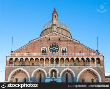 travel to Italy - facade of Pontifical Basilica of Saint Anthony of Padua (Basilica di sant'antonio di padova) in Padua city