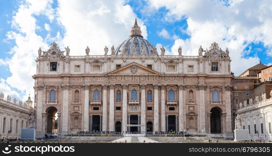 travel to Italy - front view of Papal Basilica of St Peter in Vatican city