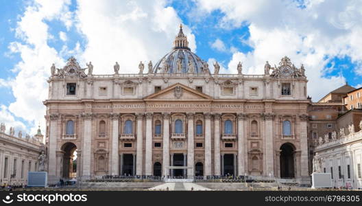 travel to Italy - front view of Papal Basilica of St Peter in Vatican city