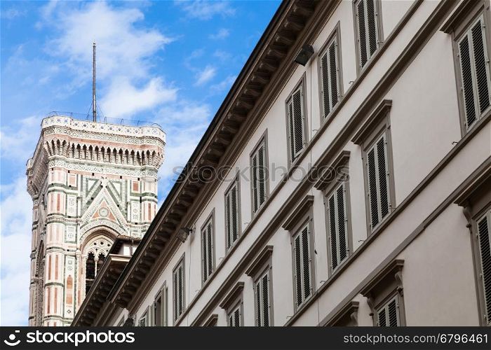 travel to Italy - Giotto's Campanile over apartment house in Florence city