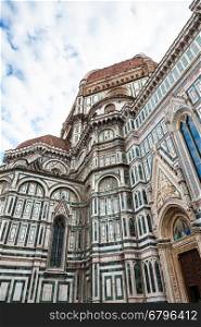 travel to Italy - ornamental walls and dome of Duomo Cathedral Santa Maria del Fiore in Florence city