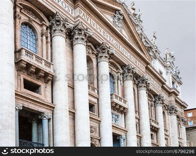 travel to Italy - Papal Basilica of Saint Peter in Vatican city in evening twilight