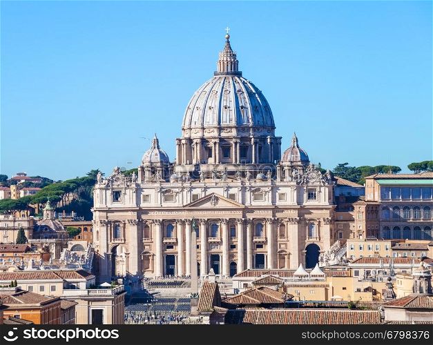 travel to Italy - Papal Basilica of St Peter in Vatican city, view from Castle of Holy Angel