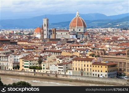 travel to Italy - skyline of Florence city with Cathedral from Piazzale Michelangelo