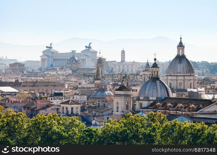 travel to Italy - skyline of Rome city in side of Capitoline Hill from Castle of St Angel