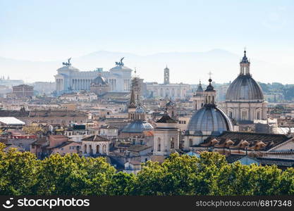 travel to Italy - skyline of Rome city in side of Capitoline Hill from Castle of St Angel